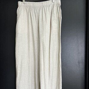 High-Waisted Linen-Blend Wide-Leg Pants